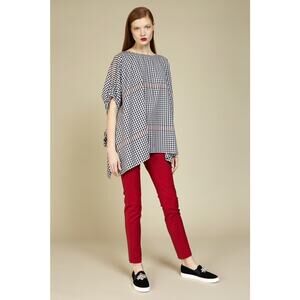NWT Badgley Mischka black gingham tunic top Pre-fall 2018 Oversized Size XS/S